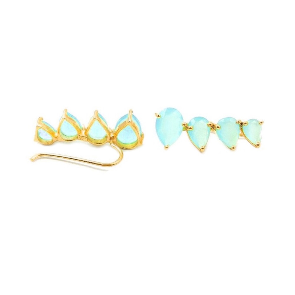 Aqua Ear Climbers - Earrings - Picture 2 of 3